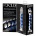 Icicles br. 5 - spiralni stakleni dildo (prozirno-plavi) 