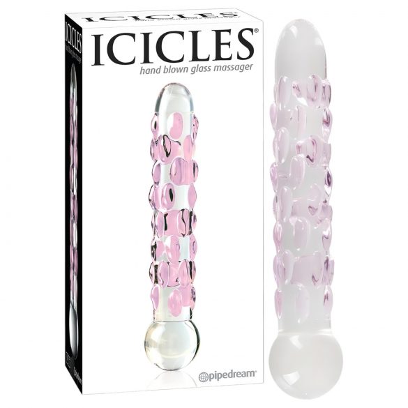 Icicles No. 7 - perlasto stakleni dildo