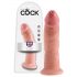 King Cock 9 - realističan dildo s vakuumskim čašicama (23 cm) - prirodan 