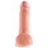 King Cock dildo sa 7 testisa (18 cm) - prirodan 