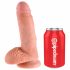 King Cock dildo sa 7 testisa (18 cm) - prirodan 