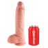 King Cock 10 testisa veliki dildo (25 cm) - prirodan 