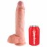 King Cock 10 testisa veliki dildo (25 cm) - prirodan 