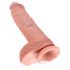 King Cock 10 testisa veliki dildo (25 cm) - prirodan 