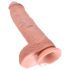 King Cock 10 testisa veliki dildo (25 cm) - prirodan 