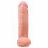 King Cock 12 testisa veliki dildo (30 cm) - prirodan 