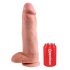 King Cock 12 testisa veliki dildo (30 cm) - prirodan 