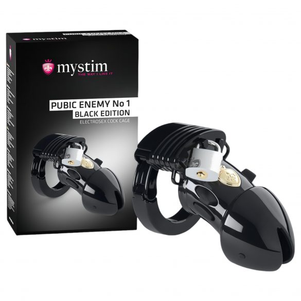 mystim Black Edition PUBIC ENEMY No 1 - elektro kavez za penis 