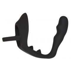   Black Velvet - valoviti analni dildo s penisom i prstenom za testise (crni)