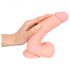 Medicinski - ravni medicinski silikonski dildo (20cm) - prirodan 