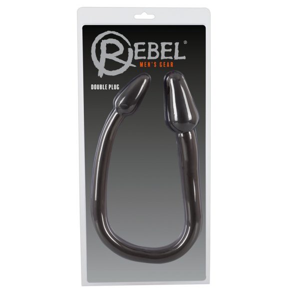 Rebel Double Plug - dupli stožasti analni dildo (crni) 