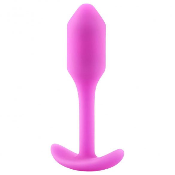 b-vibe Snug Plug 1 - analni dildo s unutarnjim utegom (55g) - roza 