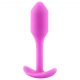 b-vibe Snug Plug 1 - analni dildo s unutarnjim utegom (55g) - roza 