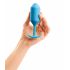 b-vibe Snug Plug 3 - dupli kuglični analni dildo (180g) - plavi 