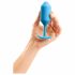 b-vibe Snug Plug 3 - dupli kuglični analni dildo (180g) - plavi 