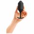 b-vibe Snug Plug 4 - dupli loptasti analni dildo (257g) - crni 