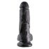 King Cock dildo s 8 testisa (20 cm) - crni 