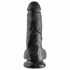 King Cock 8 testikularni dildo (20 cm) - crni