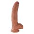 King Cock 9 dildo s testisima (23 cm) - smeđa