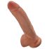 King Cock 9 dildo s testisima (23 cm) - smeđa