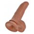 King Cock 9 dildo s testisima (23 cm) - smeđa