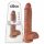 King Cock 10 testisa veliki dildo (25 cm) - smeđi 