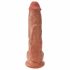 King Cock 10 testisa veliki dildo (25 cm) - smeđi 