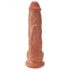 King Cock 10 testisa veliki dildo (25 cm) - smeđi 