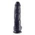 King Cock 10 testisa dildo (25 cm) - crni 