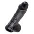 King Cock 10 testisa dildo (25 cm) - crni 