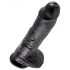 King Cock 10 dildo s testisima (25 cm) - crna