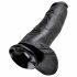 King Cock 12 s velikim testisima dildo (30 cm) - crna