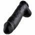 King Cock 12 s velikim testisima dildo (30 cm) - crna