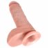 King Cock 8 dildó s testisima (20 cm) - prirodna boja