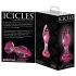 Icicles br. 79 - stožasti stakleni analni dildo (roza) 