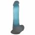 You2Toys Glow in the Dark - dildo za osvjetljavanje testisa s vakuumom (plavi) 