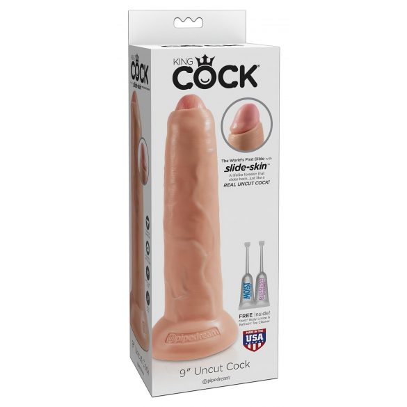 King Cock 9 - realistični dildo (23 cm) - prirodna boja