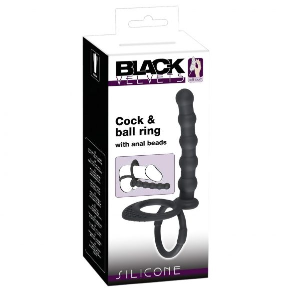 Black Velvet set s penis i analnim prstenom - crni