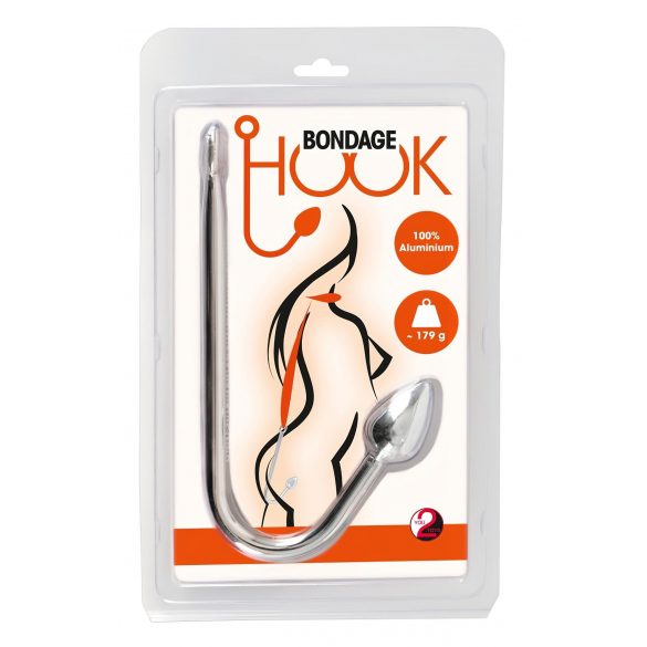 You2Toys - Bondage Hook - aluminijska analna kuka (179g) - srebrna 