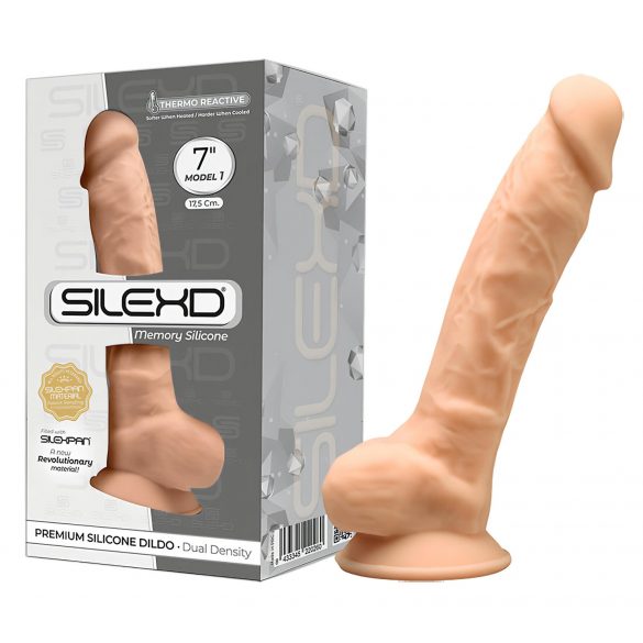 Silexd 7 - vakuumski dildo - 17,5 cm (prirodni) 