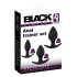 Black Velvet - komplet silikonski analni dildo (3 dijela) - crni