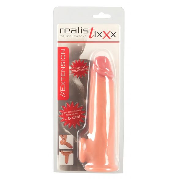 Realistixxx - omotač penisa s produžetkom prstena testisa - 19 cm (prirodni) 