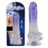 Crystal Clear - dildo s testisima s nožicama - 19,5 cm (prozirno-ljubičasta) 