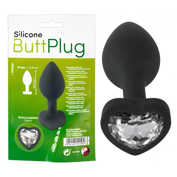 You2Toys Butt Plug - analni dildo od bijelog kamena (crni) 