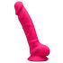 Silexd 7 - savitljiv, ljepljiv, dildo za testise - 17,5 cm (roza) 