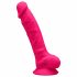 Silexd 7 - savitljiv, ljepljiv, dildo za testise - 17,5 cm (roza) 