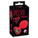 You2Toys Plug M - crni analni dildo u obliku srca od kamena - srednji (crveni) 