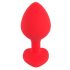 You2Toys Plug M - crni analni dildo u obliku srca od kamena - srednji (crveni) 