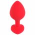 You2Toys Plug M - crni analni dildo u obliku srca od kamena - srednji (crveni) 