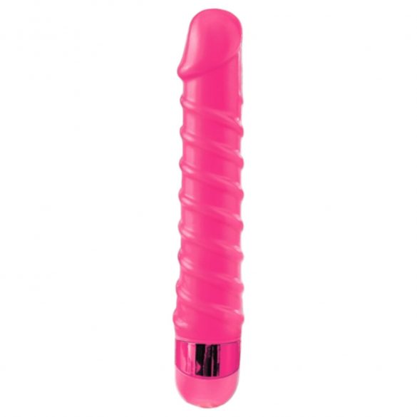 Classix Candy Twirl - sex spiralni dildo vibrator (ružičasti) 